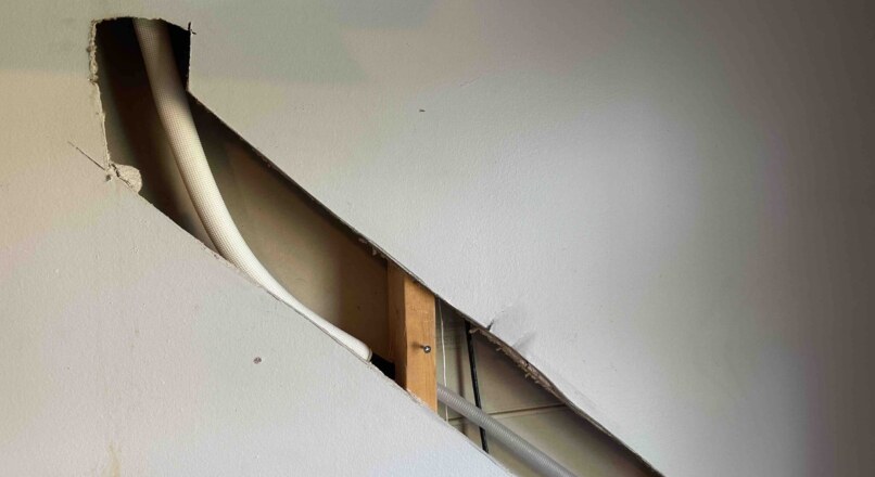 Mini Split Interior Wall Drain Line